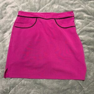 Pink A-Line Skirt with Contrast Trim #7